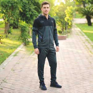 Bright Fashion Men’s Tracksuit Set – Zip-Up Hoodie & Jogger Pants, Winter Fleece Sportswear Outfit for Men