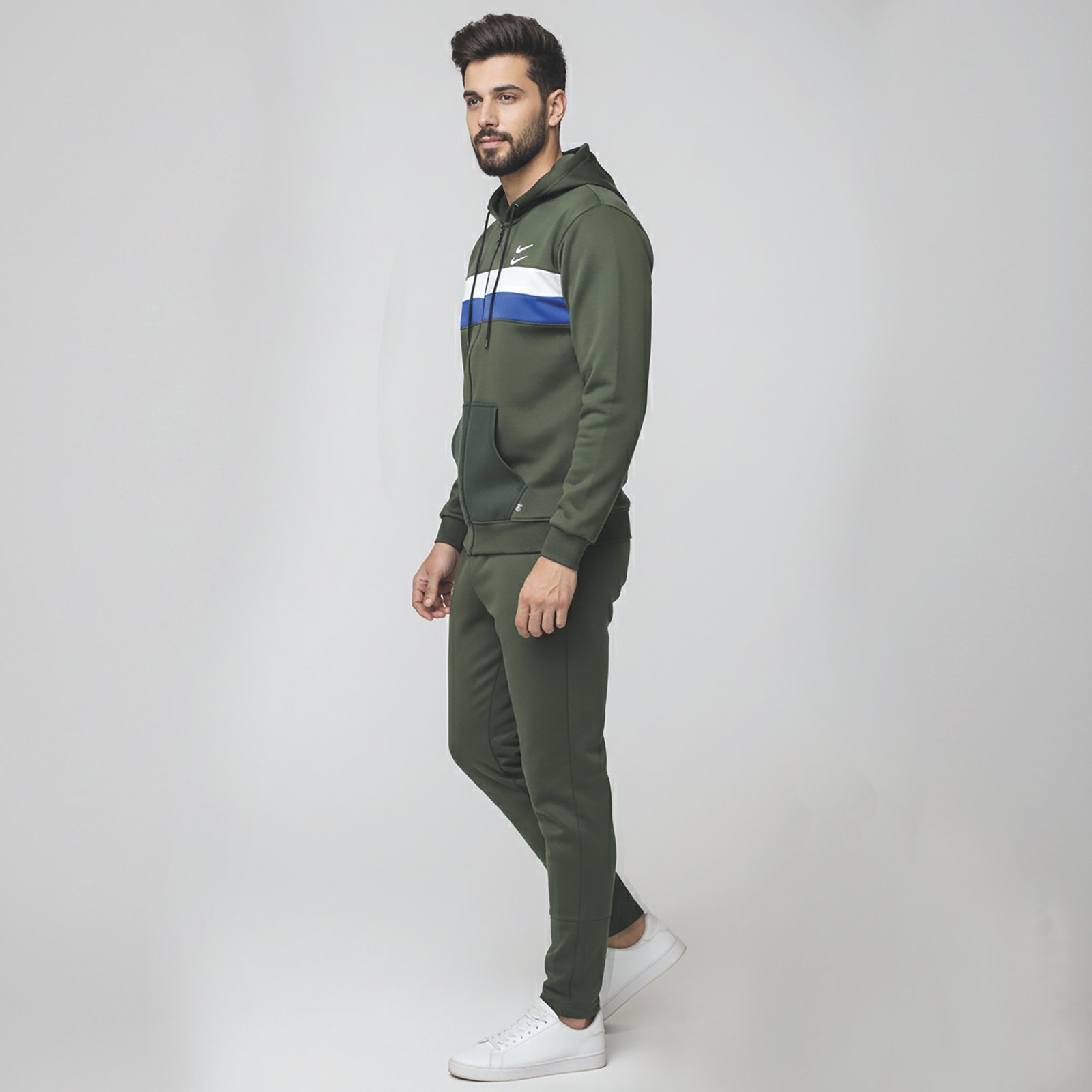 Bright Fashion Men’s Tracksuit Set – Zip-Up Hoodie & Jogger Pants, Winter Fleece Sportswear Outfit for Men - Image 5